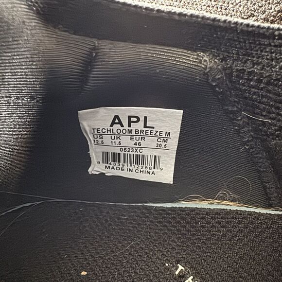 APL  Techloom Breeze Mens 12.5 Black Athletic Knit Running Shoes - Picture 8 of 8